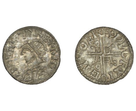 Æthelred II (978-1016), Penny, Helmet type, Cambridge, Wulfsige, pvfsig ‘ mo gr, addition annulet in first and third quarters