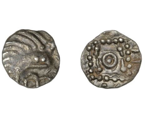 Early Anglo-Saxon Period, Sceatta, Continental series E, variety G3, insect-like figure with geometric features, uncertain le