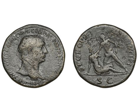 Roman Imperial Coinage, Trajan (98-117), Sestertius, Rome, 103-111, laureate and draped bust right, imp caes nervae traiano a