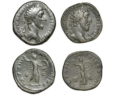 Roman Imperial Coinage, Commodus (177-192), Sestertius, Rome, 183, laureate bust right, m commodvs antoninvs avg pivs around,