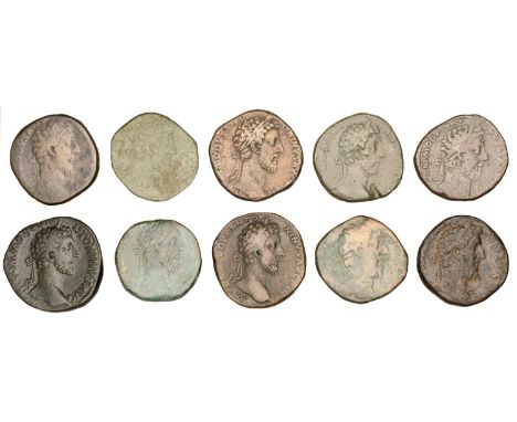 Roman Imperial Coinage, Commodus (177-192), Sestertius, Rome, 181, laureate bust right, rev. Providentia standing left, holdi