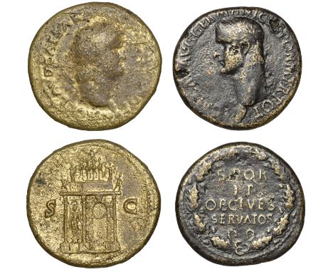 Roman Imperial Coinage, Caligula [Gaius] (37-41), Sestertius, Rome, 37-8, laureate head left, rev. s p q r p p ob cives serva