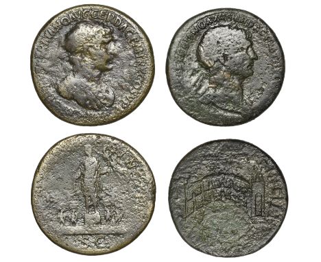 Roman Imperial Coinage, Trajan (98-117), Sestertius, Rome, 103-111, laureate head right, rev. Trajan, bare-headed and togate,