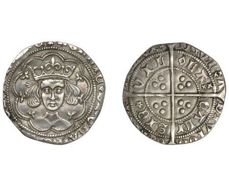 Henry VI (First reign, 1422-1461), Rosette-Mascle issue, Groat, Calais, mm. crosses IIIa/V, rosettes in obv. legend and after
