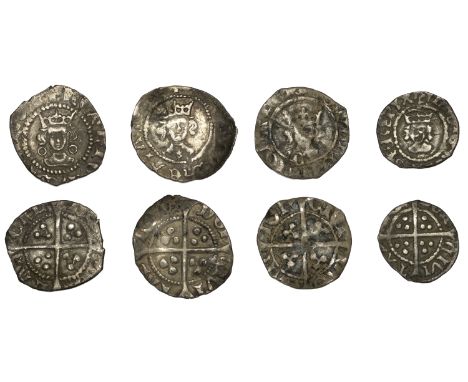Henry VI, Annulet issue, Halfpenny, Calais, mm. cross V on obv. only, 0.49g/1h (N 1435; S 1849); Leaf-Trefoil issue, Halfpenn