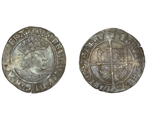 Henry VIII (1509-1547), Second coinage, Groat, Tower, mm. rose, bust D, saltires in forks, 2.66g/9h (N 1797; S 2337E). A few 