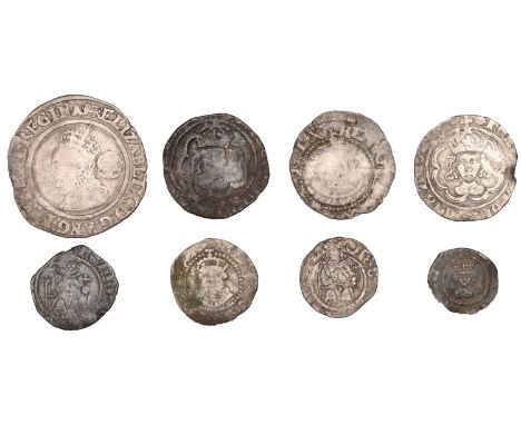 Henry VIII, Second coinage, Penny, Durham, Bp Wolsey, mm. crescent on obv. only, tw by shield, cardinal’s hat below, 0.60g/6h