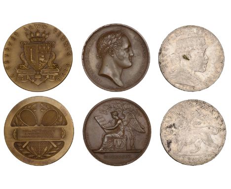 Russia, Visit of Alexander I to Paris, 1814, a copper medal by B. Andrieu, laureate bust right, rev. Genius seated left, insc