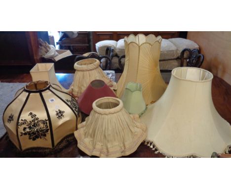 A quantity of vintage lampshades