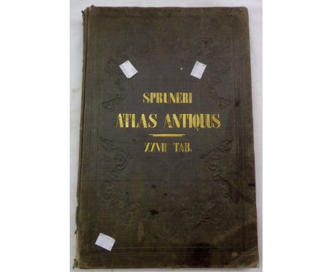 Atlas Antique by Dr. C. De Spanner: An 1850 edition of maps of antiquity in Latin, folio, green gilt cloth, with gilt text, 2