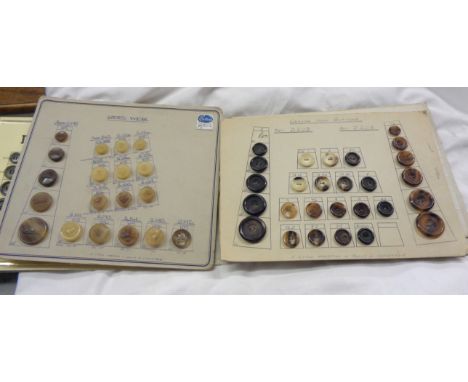 A vintage sample book of French and other buttons - sold with a red fringed chenille throw
