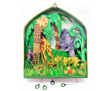Vicki Wood: a handmade jungle themed automaton - elephant action a/f