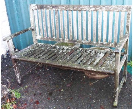 An old wooden garden bench