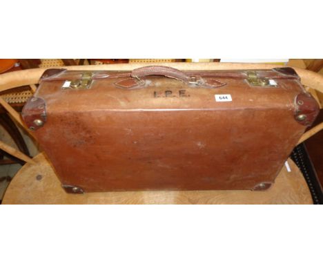 A vintage fibreboard suitcase