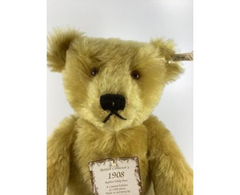 Steiff &nbsp;1908 replica British 1994 &nbsp;collectors teddy bear 40cm Classic Blonde &nbsp;tag 406072 and edt number 2535/3