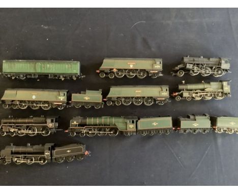 Large excellent &nbsp;Hornby and German Toy train Loco tender trucks and various carriages from a Model Railway layout ( 3 bo