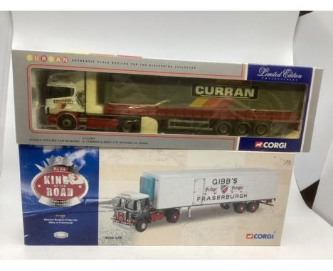 Corgi truck boxed sets : kings of the road cc12503 Gibbs Atkinson ,Curran Scania cc12907 top line curtain side ,Bangor,Down,(