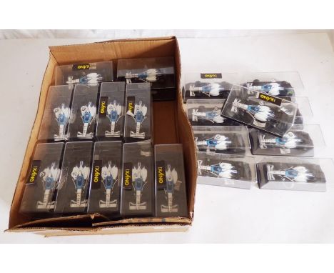 Model die cast racing car interest Oynx model , Tirrell Korean Air sponsored Yamaha racing car, all boxed, old shop stock, co