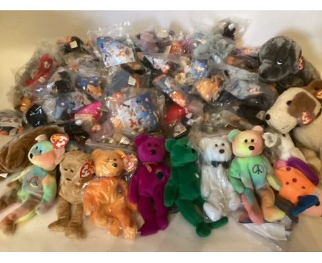 Large 1990 TY Vintage teddy bear Beanie Babies toys; Very large collection with some classic Bears , animals and mostly packe