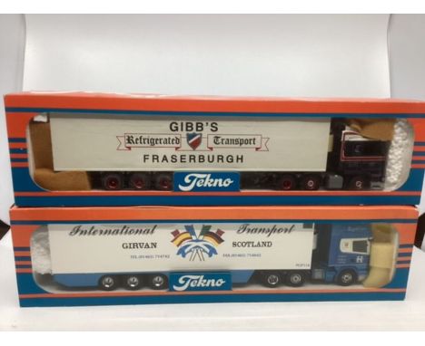 Tekno trucks : the British collection , Hamilton 11/1999 79 and Gibbs 04/1997 52 pair of boxed and unused toy model trucks sc