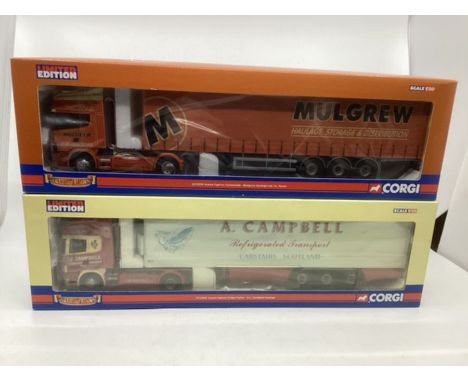 Corgi trucks- boxed and unused toys large scale cc12926 mulgrew and cc12920 Campbell haulage fridge trailer (2)