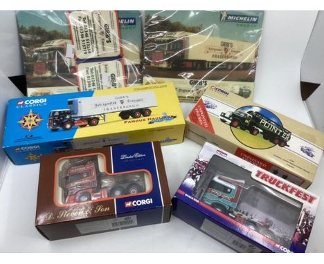 Corgi Fine model trucks set- classic Gibbs of Fraserburgh,scammer highwayman tanker,pollock truck fest ltd scanning cc13704- 