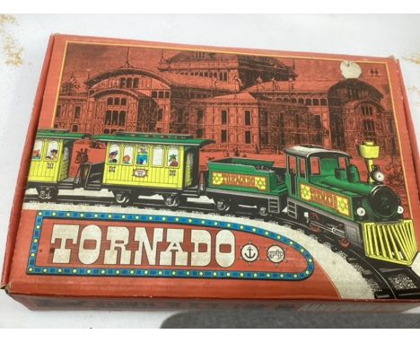 Ankerbahn tornado tinplate and pvc &nbsp;Loco and tender and carriages and track with clockwork mechanism and key 2128 Vintag
