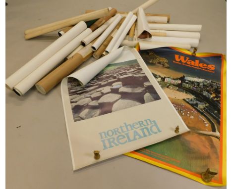 A large quantity of late 20thC British Rail travel posters, various Ordnance Survey maps, etc. 