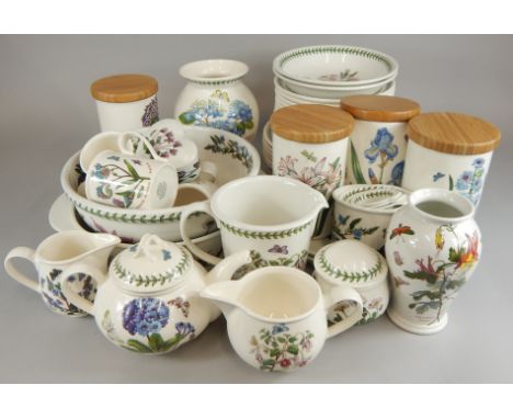 A large quantity of Portmeirion Botanic gardens ceramics, to include large bowls, four storage jars, teapot, vase, etc. 