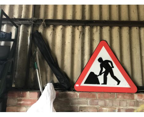 Men At Work sign, long reach lopper and saw, ladder crawler wheels and drain rods