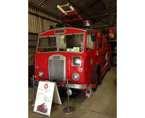 A City of Lincoln livery 1955 Dennis F12 Pump-Escape ladder fire engine or tender, with Rolls Royce B81 8-cylinder engine and