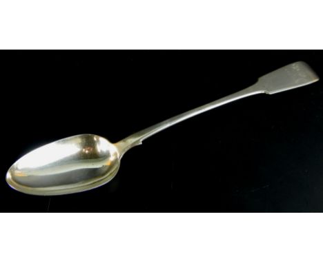 A William IV silver Fiddle pattern basting spoon, engraved with a lion crest, London 1831, by Robert Hennell, 4¼oz