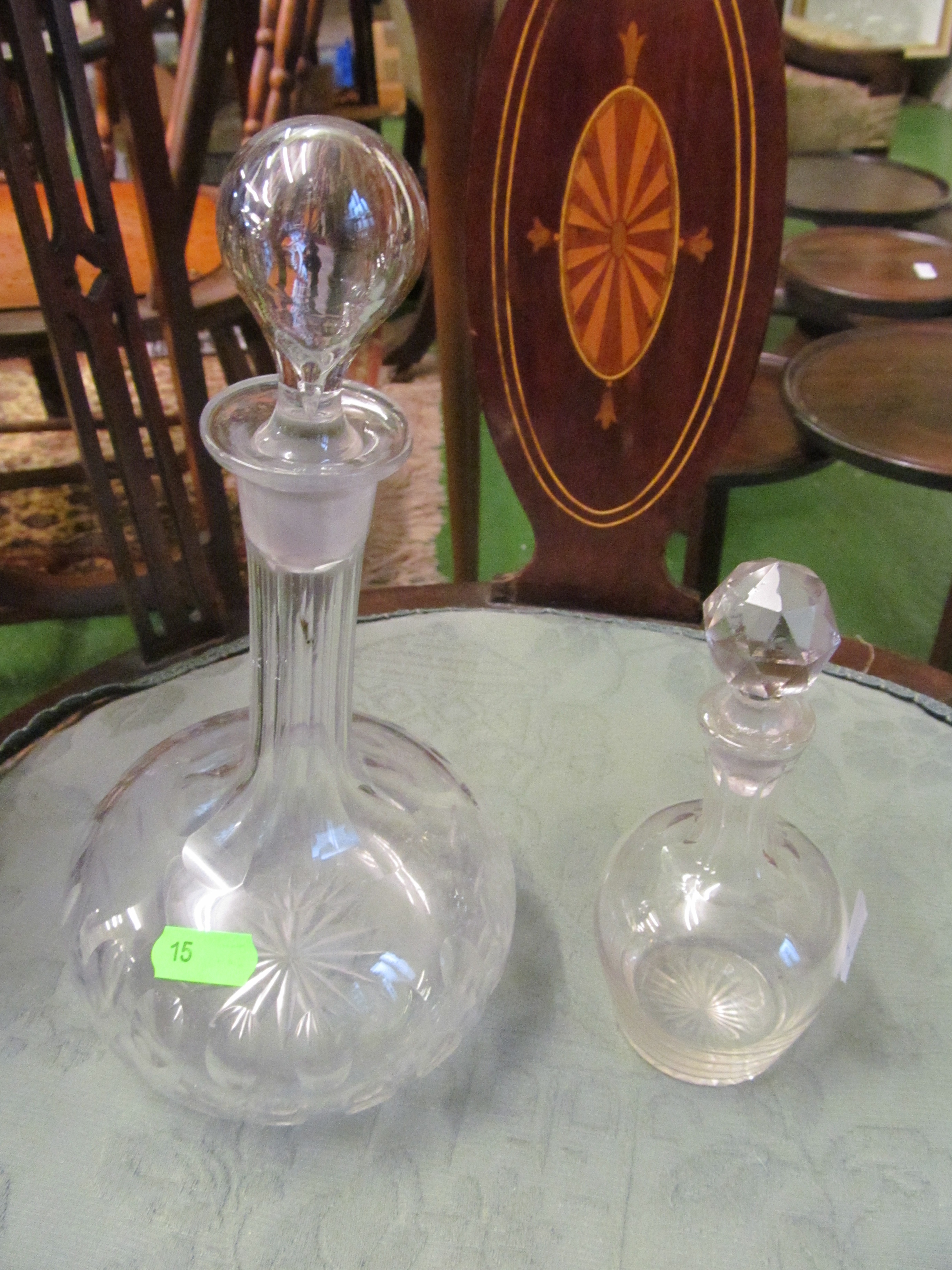 A sherry decanter, Shrub and four decanters