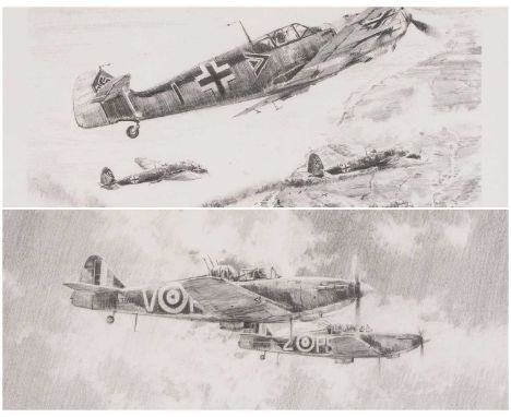 ‡ MILITARY / AVIATION CLUB HOUSE: ROBERT TAYLOR (British b.1946) limited edition (166/250) and (102/250) lithographs - 'Defia
