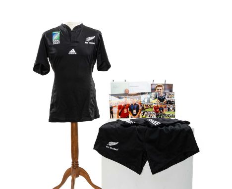 THE RUGBY UNION CLUB HOUSE: RARE MATCH-WORN RITCHIE McCAW NEW ZEALAND INTERNATIONAL WORLD CUP JERSEY / KIT comprising officia