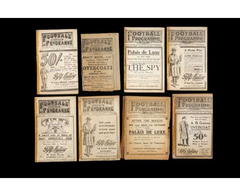 THE FOOTBALL CLUB HOUSE: EIGHT EARLY EVERTON PROGRAMMES to include joint issue programme dated November 26th 1921: Everton vs