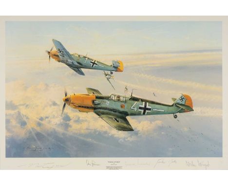 ‡ MILITARY / AVIATION CLUB HOUSE: ROBERT TAYLOR (British b.1946) limited edition (217/1250) colour lithograph - 'Eagle Attack