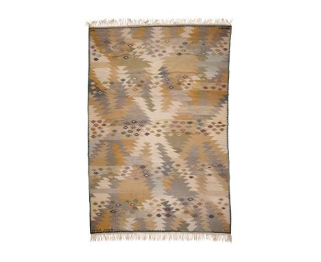 BARBRO NILSSON TÅNGA LJUS RUG, 1959 Tapestry weave rug 293 x 196 cm Provenance: Uppsala Auktions Kammare, where purchased by 