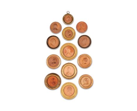 AFTER JEAN-BAPTISTE NINI (1717-1786) AND WORKSHOP- A SET OF THIRTEEN TERRACOTTA MEDALLIONS  LATE 18TH CENTURY AND LATER  to i