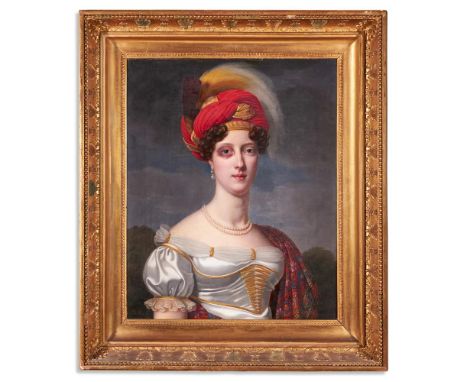 HEINRICH CHRISTOPH KOLBE (GERMAN 1771 - 1836) AND CATERINE CANETTI (ITALIAN 20TH CENTURY) PORTRAIT OF A LADY WITH A TURBAN Oi