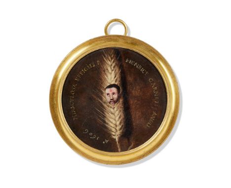 ENGLISH SCHOOL (17TH CENTURY) THE MIRACULOUS EFFIGY OF HENRICE GARNET (1555-1606) Oil on copper Inscribed and dated 'A° 1606.
