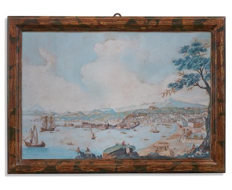 ITALIAN SCHOOL (18TH CENTURY) VIEW OF A BAY Gouache 46 x 68.5cm (18 x 26¾ in.)   Condition Report:  The surface of the paper 