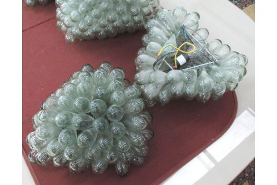 CHANDELIERS, a pair, from Liberty, 'Bunch of Grapes', glass CHANDELIERS, a pair, from Liberty, 'Bunch of Grapes', glass