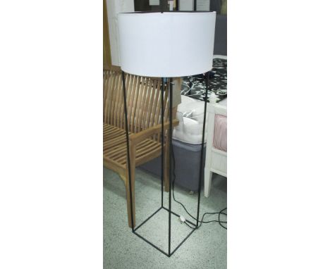 FLOOR LAMP, by Metal Arte two branch in metal with shade, 136cm H.