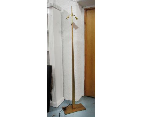 STANDARD LAMP, twin branches, in brass, 190cm H. 