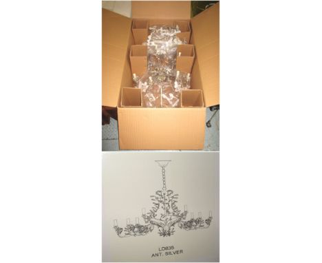 CHANDELIER, from India Jane, antiqued silvered finish, boxed. 