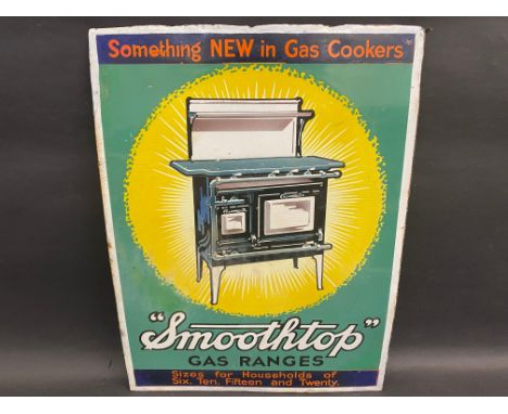 A pictorial enamel sign advertising 'Smoothtop' Gas Ranges, some older retouching to the outer edges and corners, 15 x 20".
