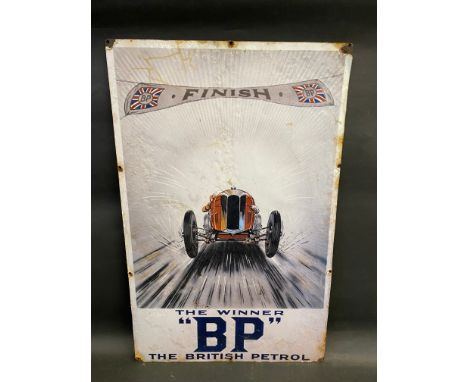A modern reproduction version of the 'BP Winner' sign, 18 x 28 1/2".