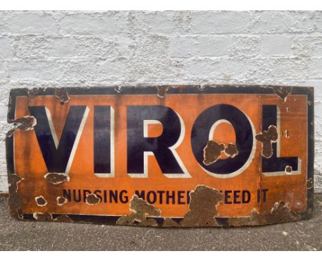 A Virol 'Nursing Mothers Need It' rectangular enamel sign, 48 x 21".