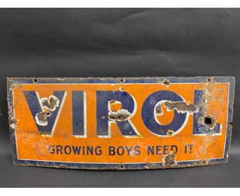 A small Virol 'Growing Boys Need It', rectangular enamel sign, 30 x 12".